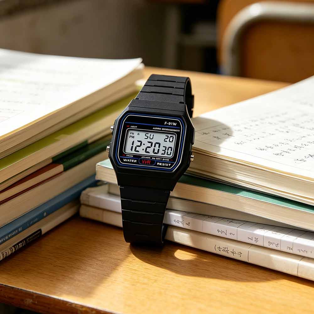 Classic Digital Retro Sport Alarm Stopwatch Black Watch – Unisex Everyday Timepiece
