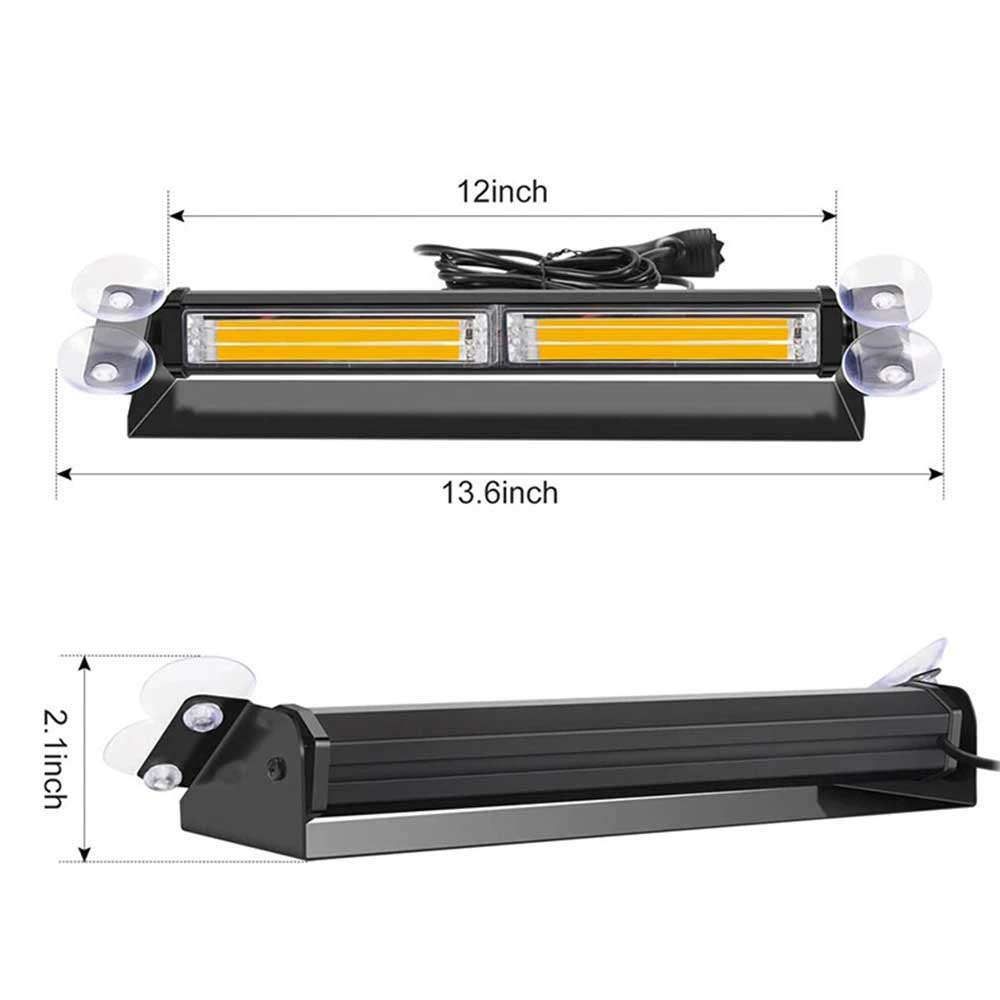LED Warning Strobe Light Bar - 12V-24V Amber Flashing Roof Beacon for Recovery