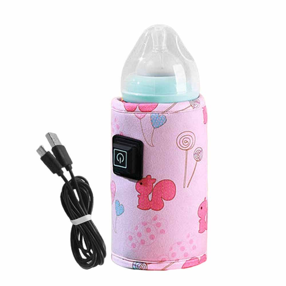 Baby Bottle Warmer Bag Thermostat Portable Travel Milk Feeding Heater USB Pouch