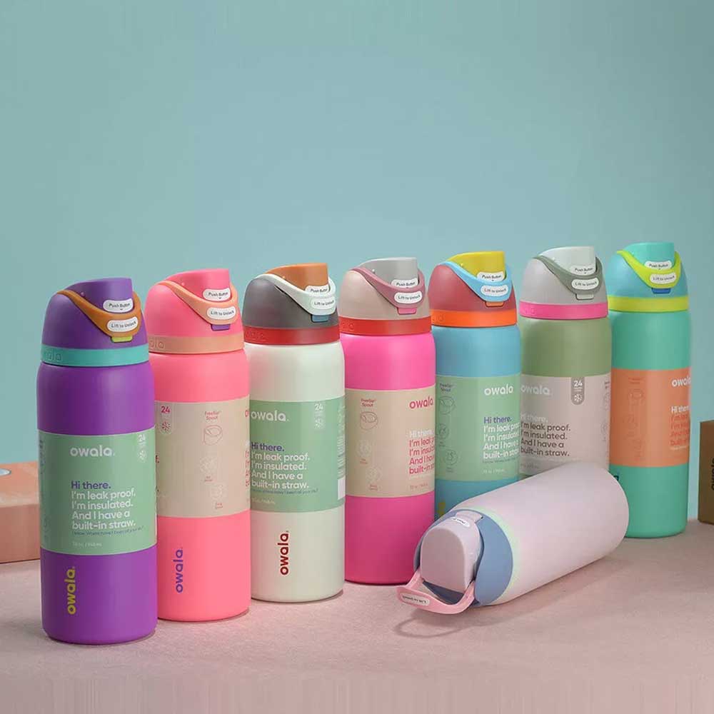 1X Random Owala  FreeSip Stainless Steel Water Bottle Insulated Sports Portable