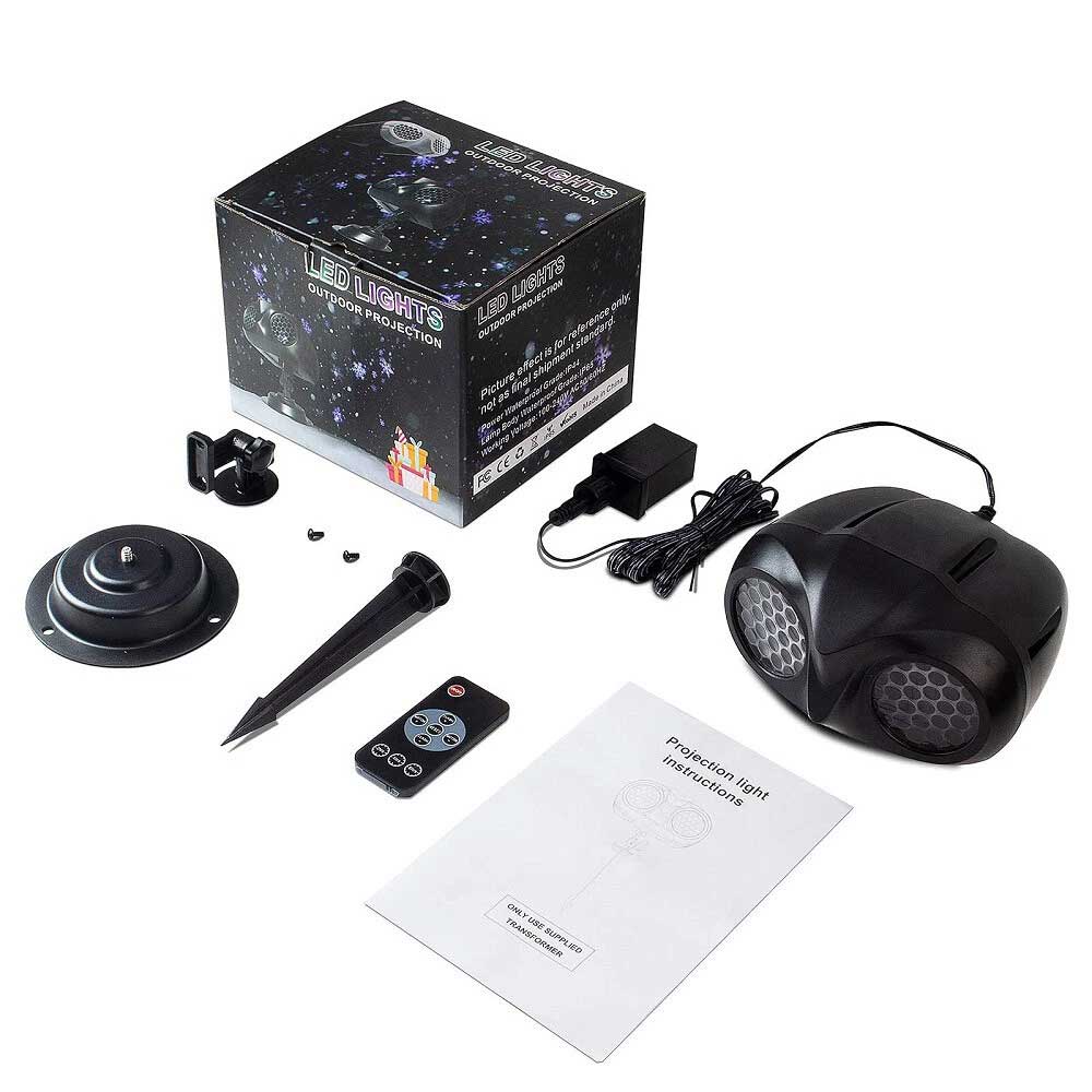 Dual-Lens Owl Snowflake Laser Projector | IP65 Waterproof Outdoor Christmas Light with Remote & Timer