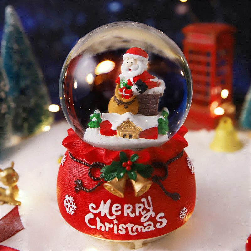 LED Santa Snow Globe – Musical Christmas Snow Globe with Colour Changing Light
