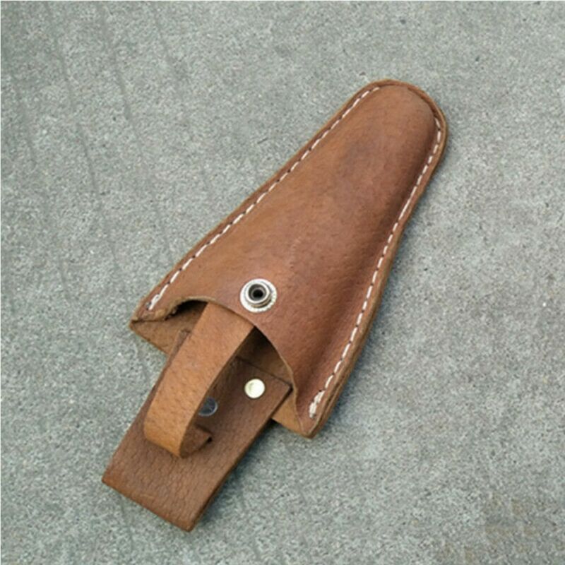 2PCS Sheath Brown Leather Secateurs Holster Belt Pouch for Garden Tool Scissors