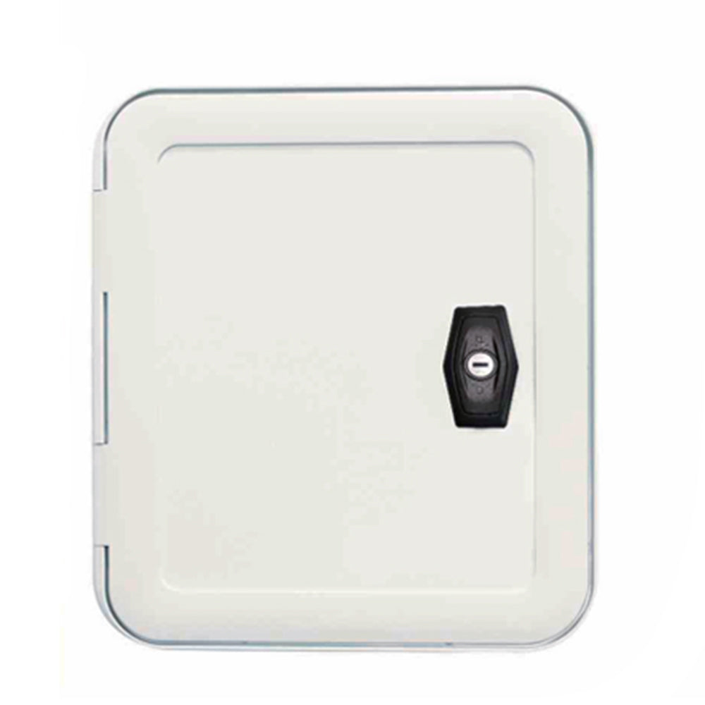 RV Storage Hatch Door – UV Resistant with Locker, Square & Rectangle, Rounded Corners