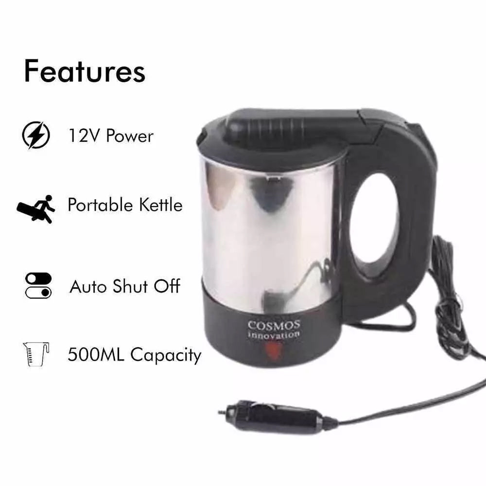500ML Portable Car Kettle Travel Kettle Water Heater for Caravan RV Camping 12V