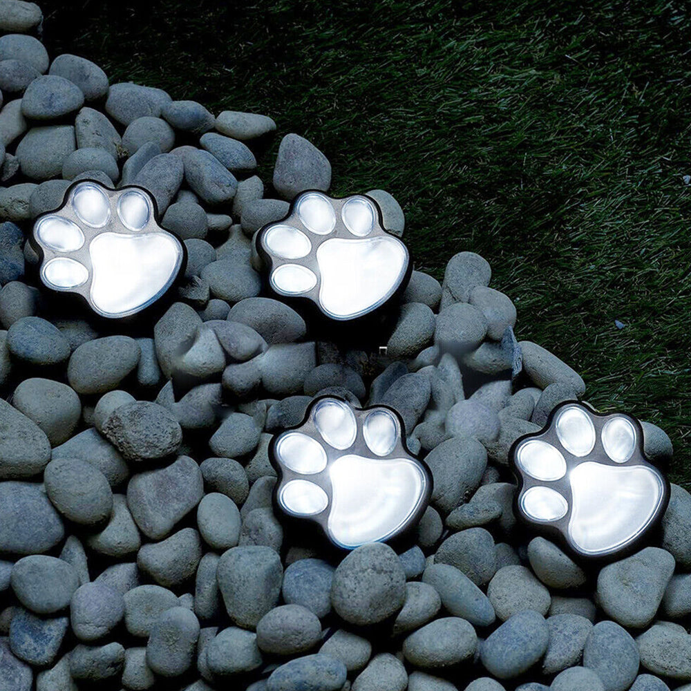 4 Paw Print Solar Outdoor Lights Cat Puppy Animal Garden Lights Path Patio Yard Paw lamp