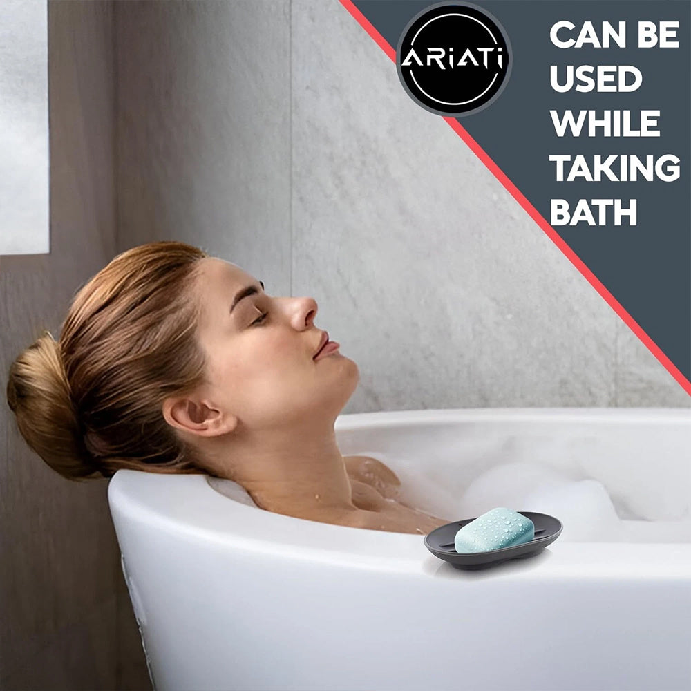2-Pack Soap Tray – Silicone Bathroom Dish Soapbox with Drainage Holder
