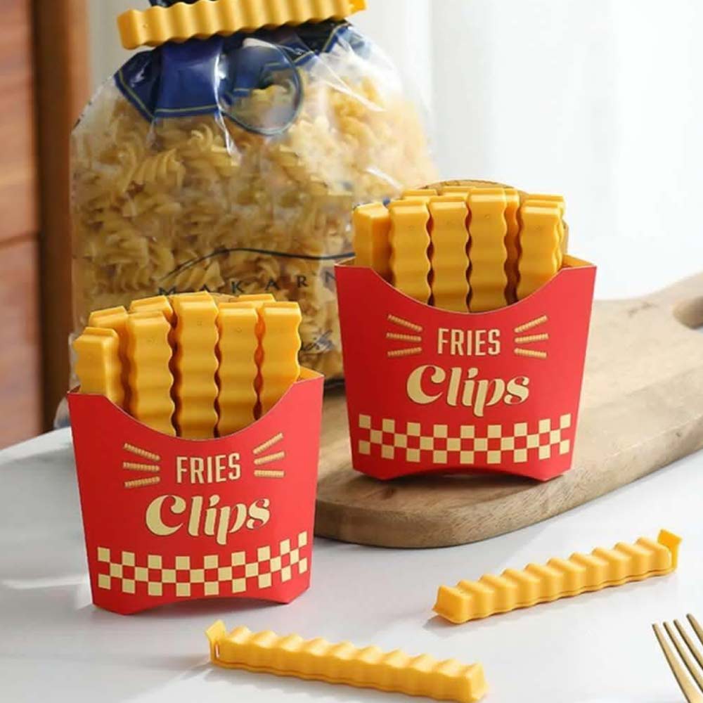 12PCS Reusable Food Bag Clips – French Fry Shaped Storage Sealing Clips
