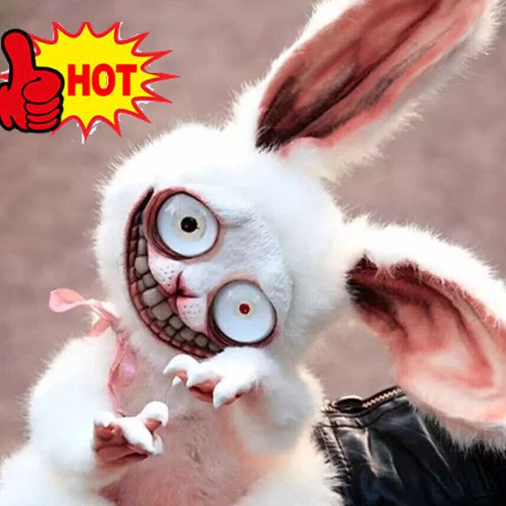 Crazy Bunny Plush Stuffed Doll Toy Cartoon Horro Halloween Party Scary Easter