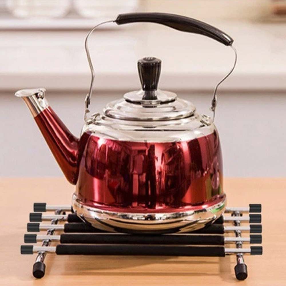Kitchen Trivet Worktop Saver – Stainless Steel & Silicone Hot Pot Pan Stand Rack