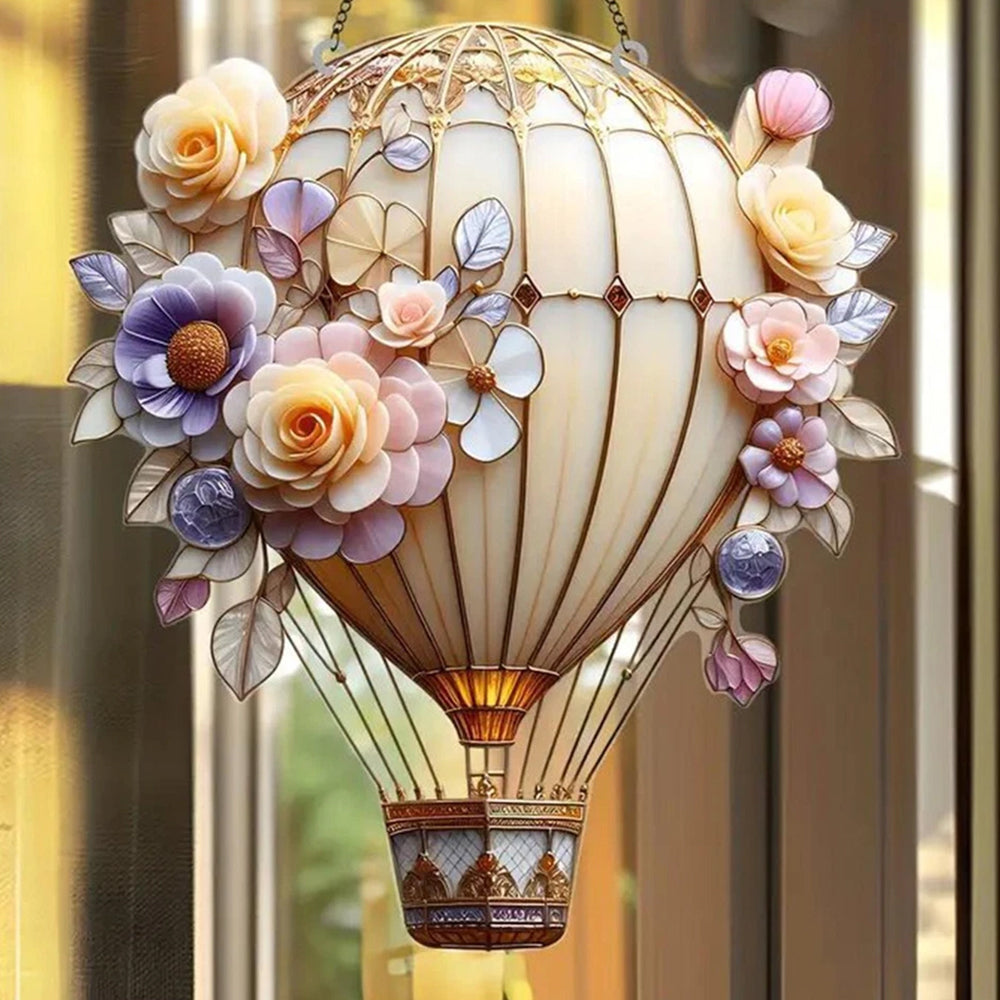 2D Acrylic Flat Hot Air Balloon Hanging Garden Lantern – 2mm Thick, Deck & Patio Decor