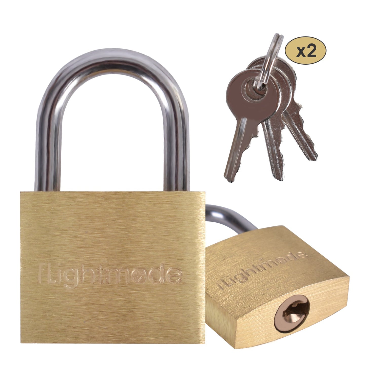 2 Pcs Flightmode Brass Padlock