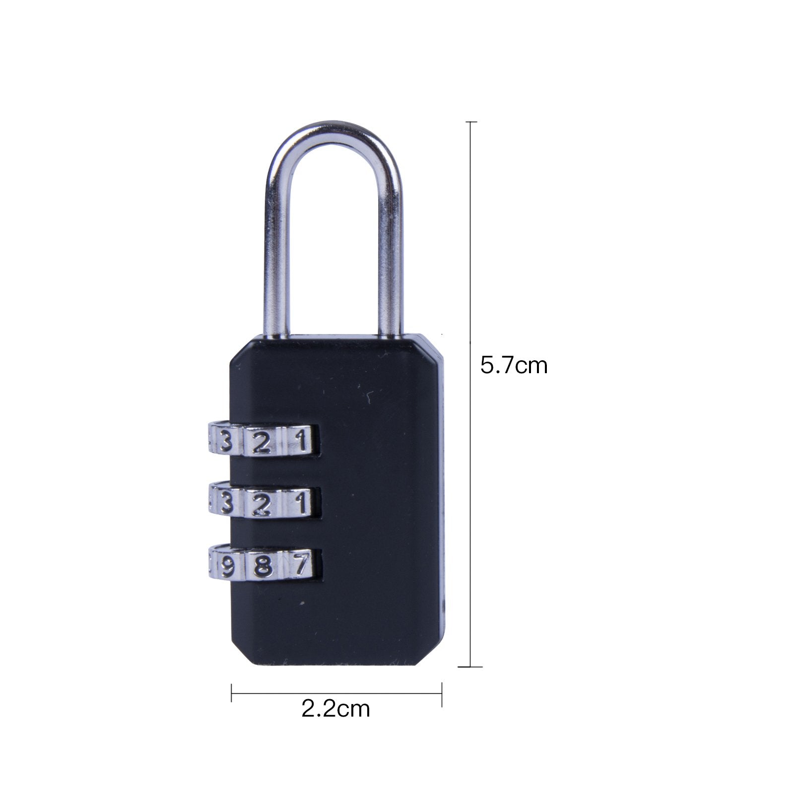 2 Pcs Combination 3 Dial Smooth Padlocks