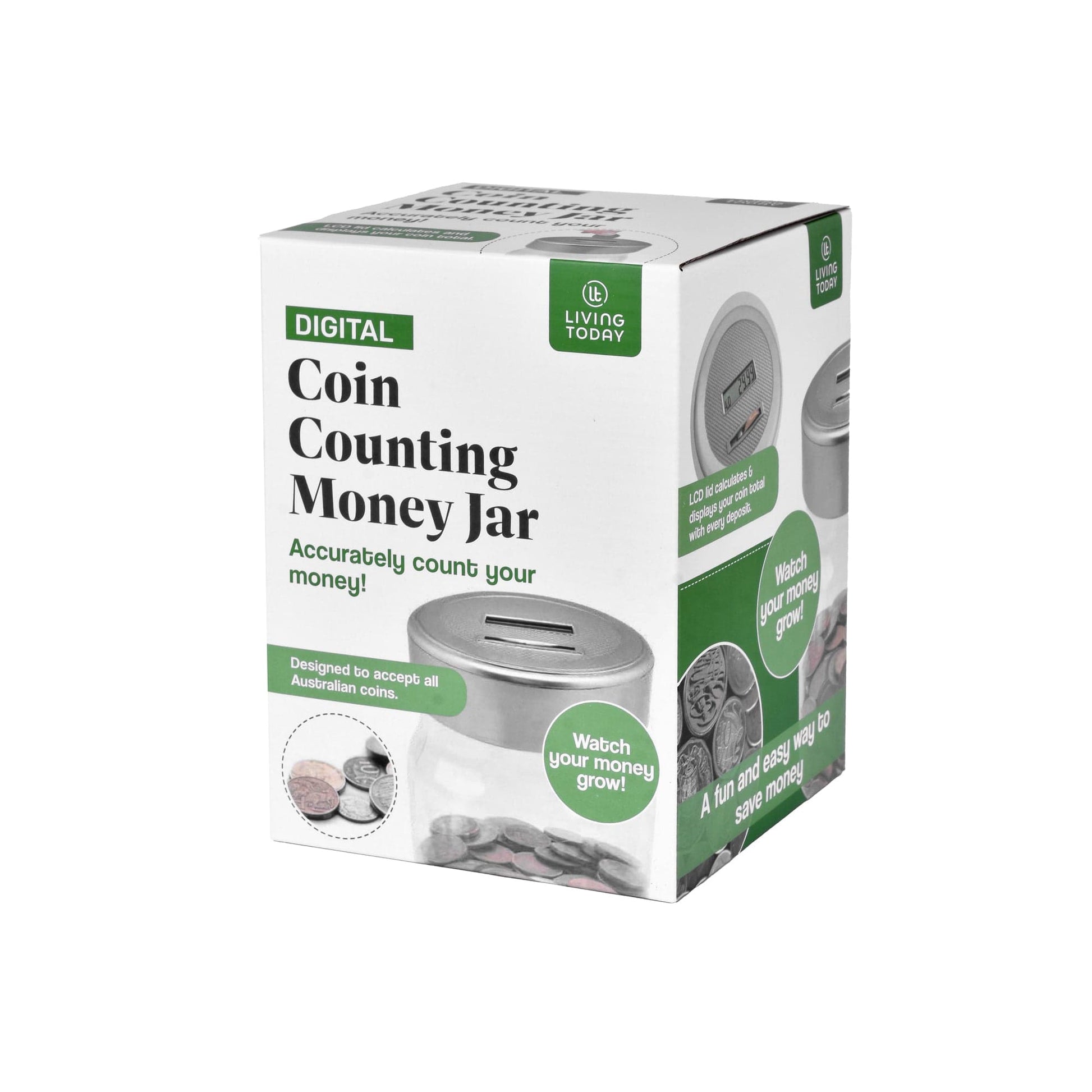 2 Pcs Digital Coin Counting Money Jar – LCD Display for Australian Coins, Fun for Kids