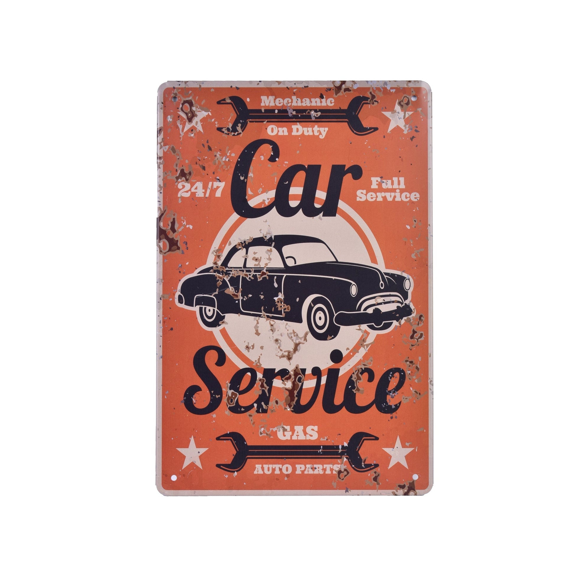 2 pc Vintage Rustic Look Metal Tin Signs 30 x 20cm