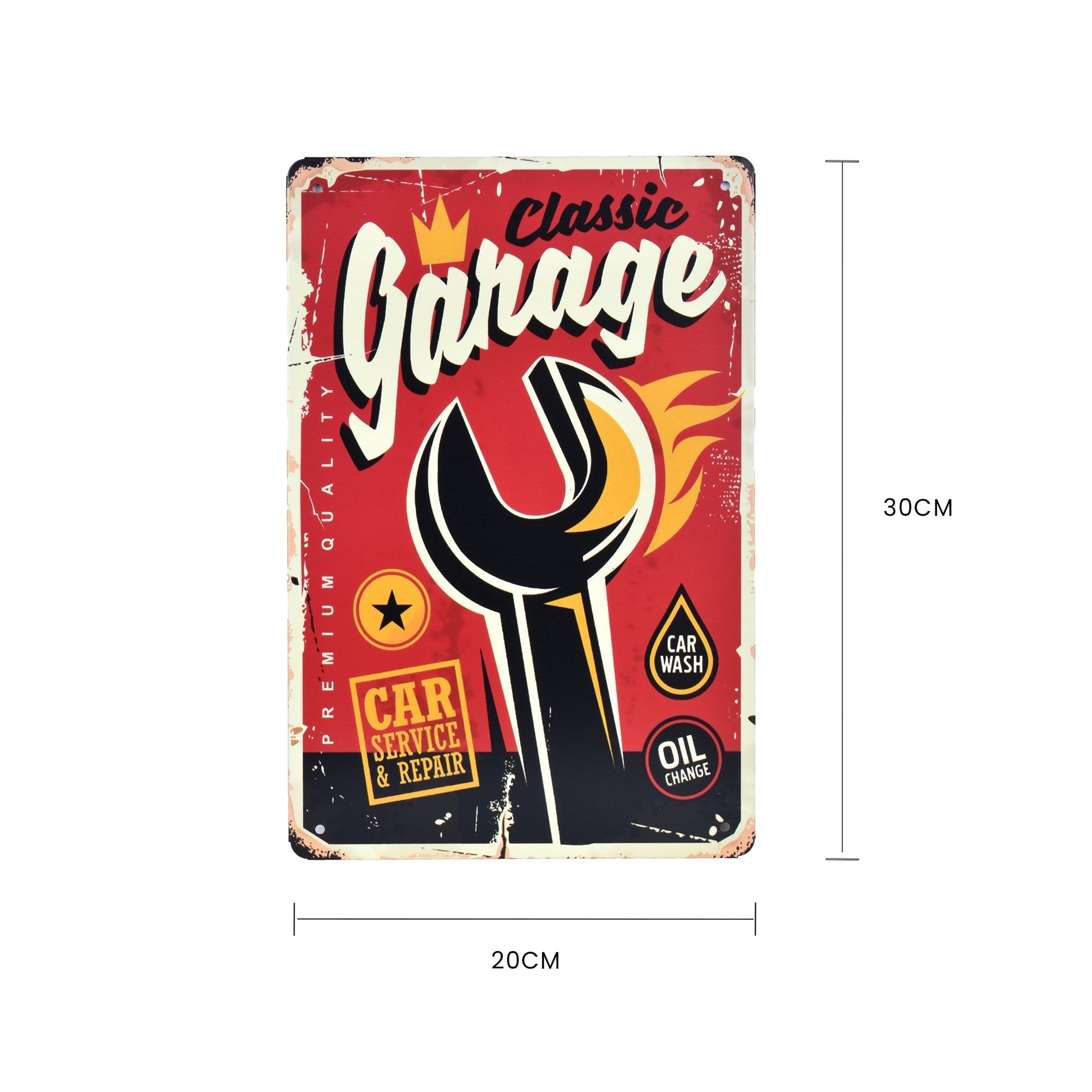 2 pc Vintage Rustic Look Metal Tin Signs 30 x 20cm