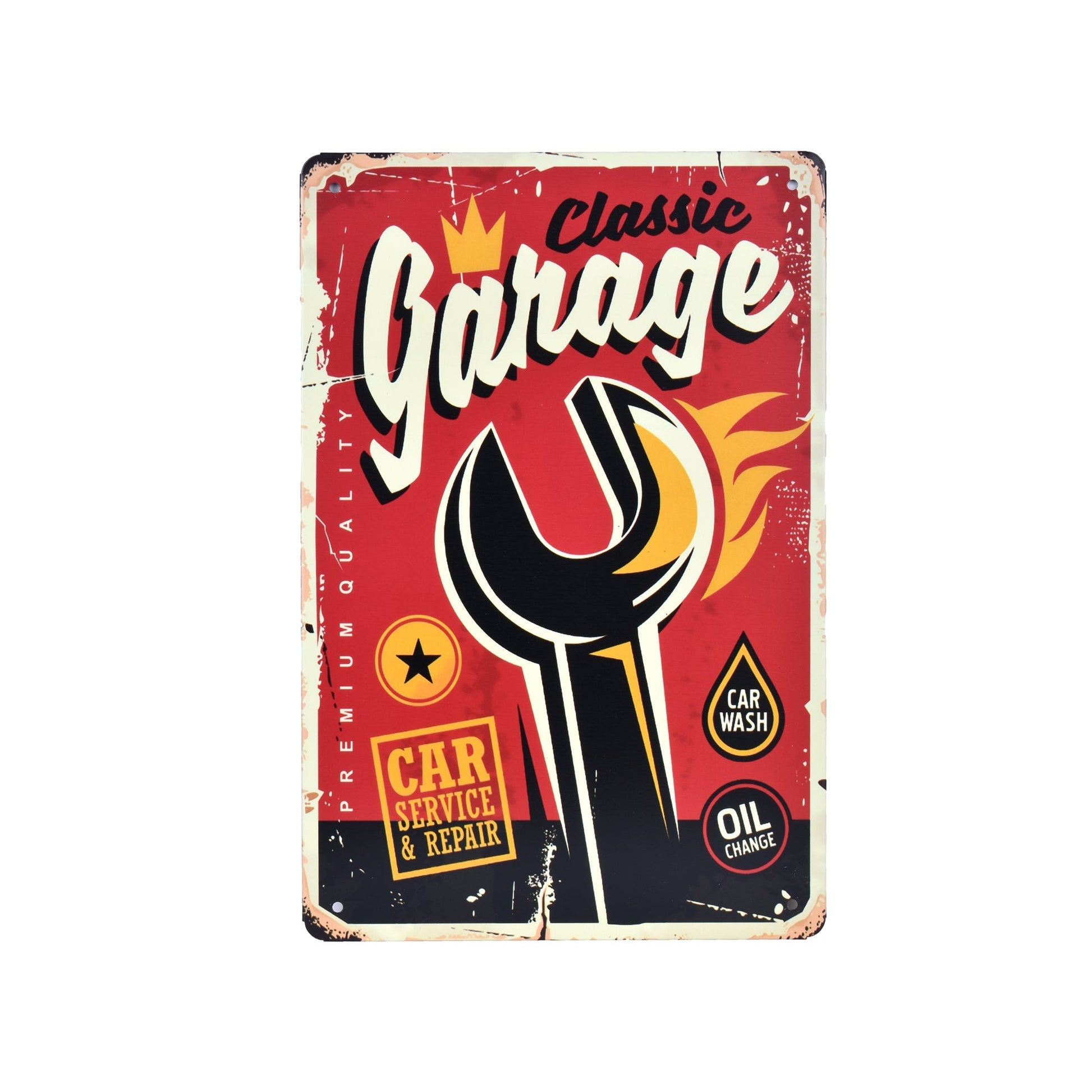 2 pc Vintage Rustic Look Metal Tin Signs 30 x 20cm