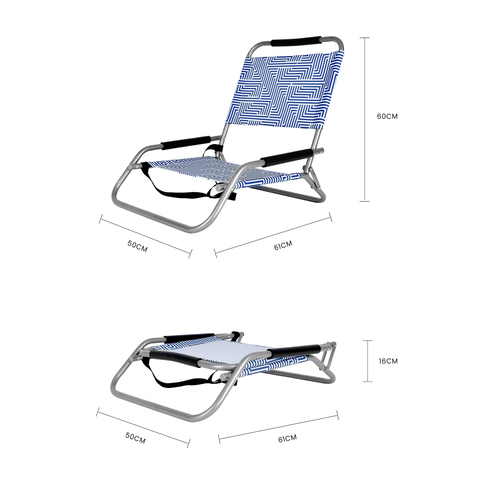 2pc Lazy Dayz Foldable Beach Chair - Makena