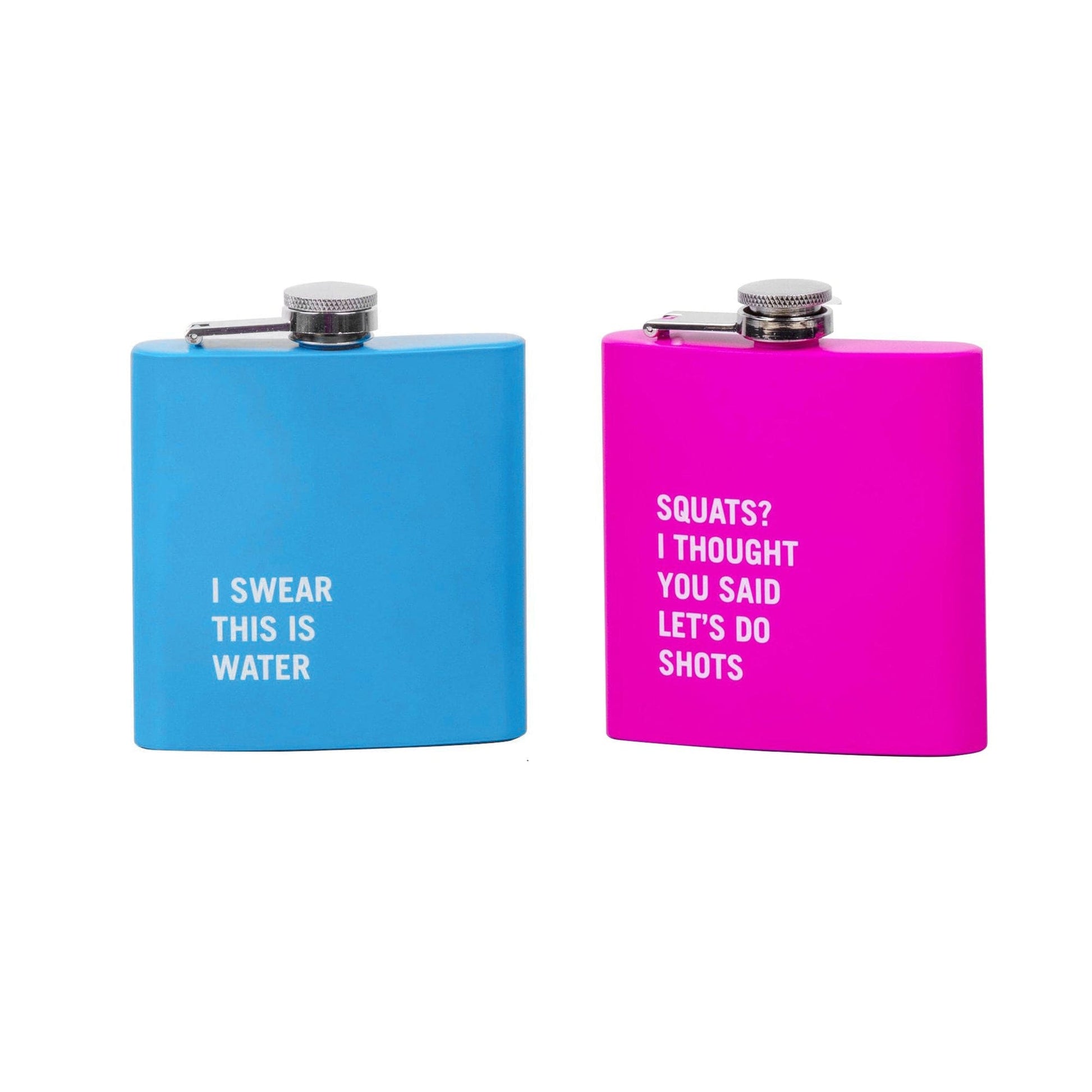 2 Pcs Stainless Steel Hip Flask (175 ml Each) – Funny Quotes, 4 Super‑Bright Colours