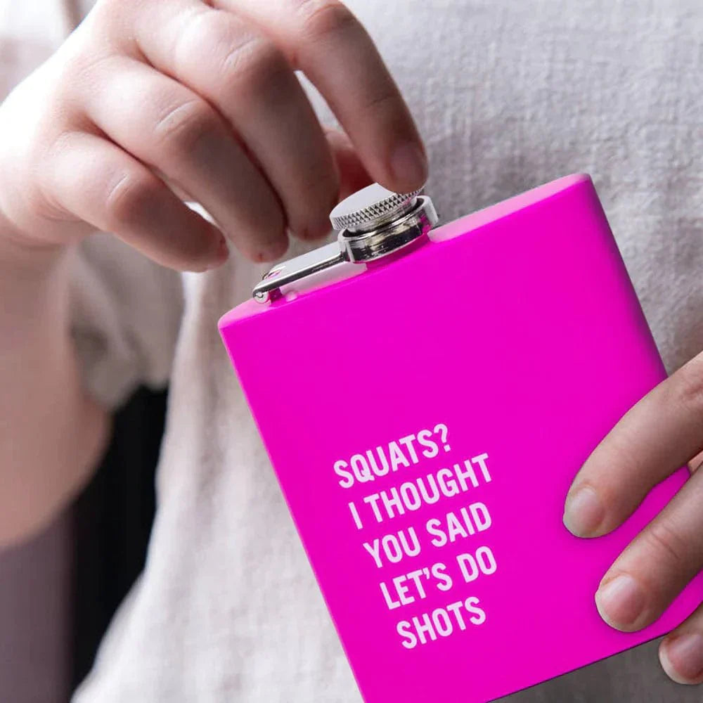2 Pcs Stainless Steel Hip Flask (175 ml Each) – Funny Quotes, 4 Super‑Bright Colours