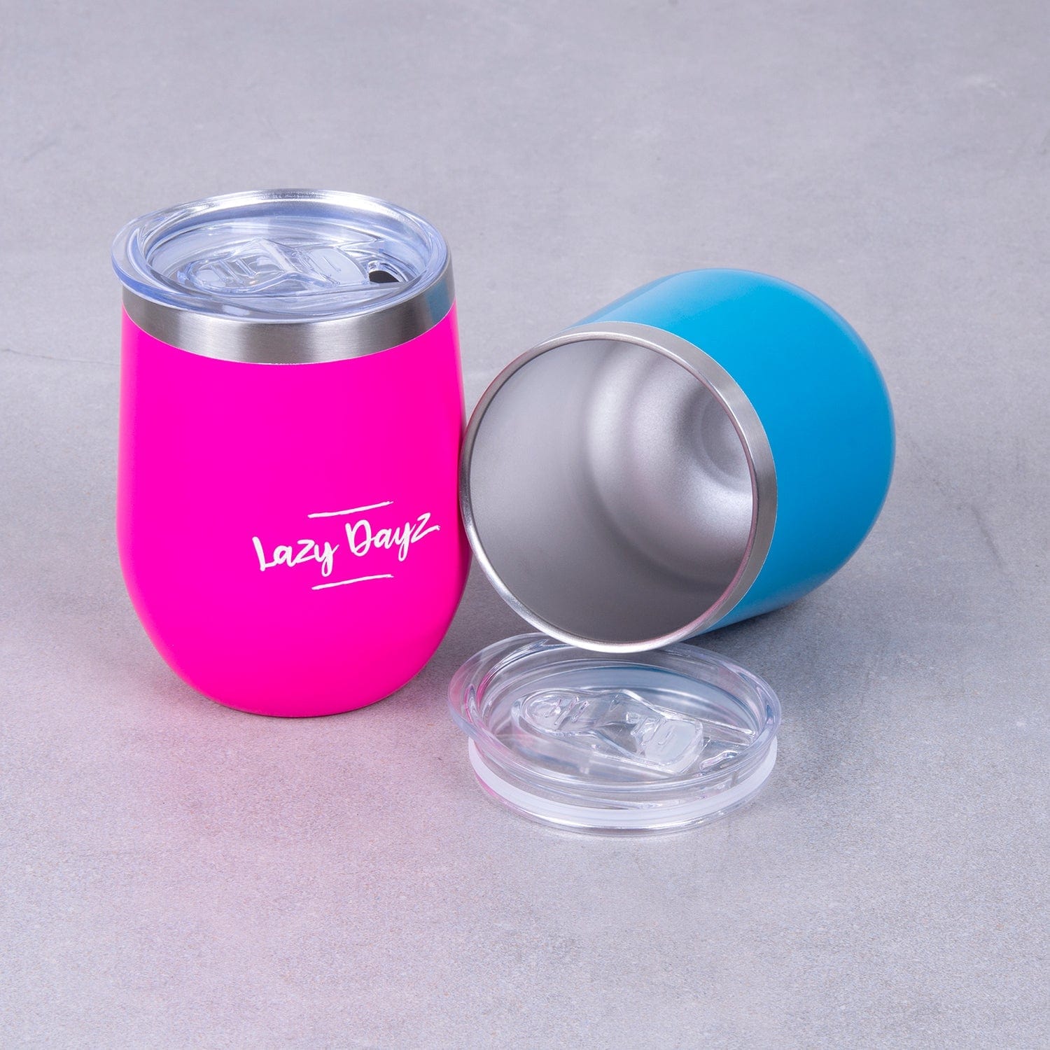 Lazy Dayz Stemless Wine Cup 350ml - Blue