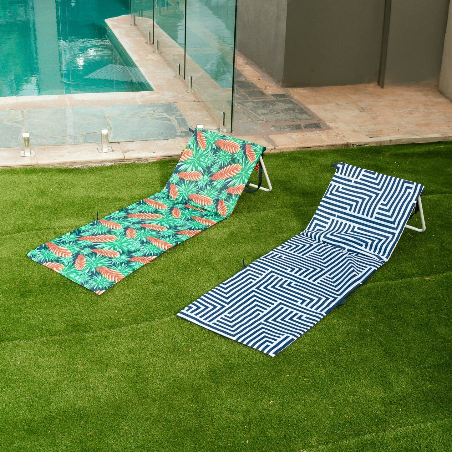 Lazy Dayz Fold Up Beach Lounger - Mossman