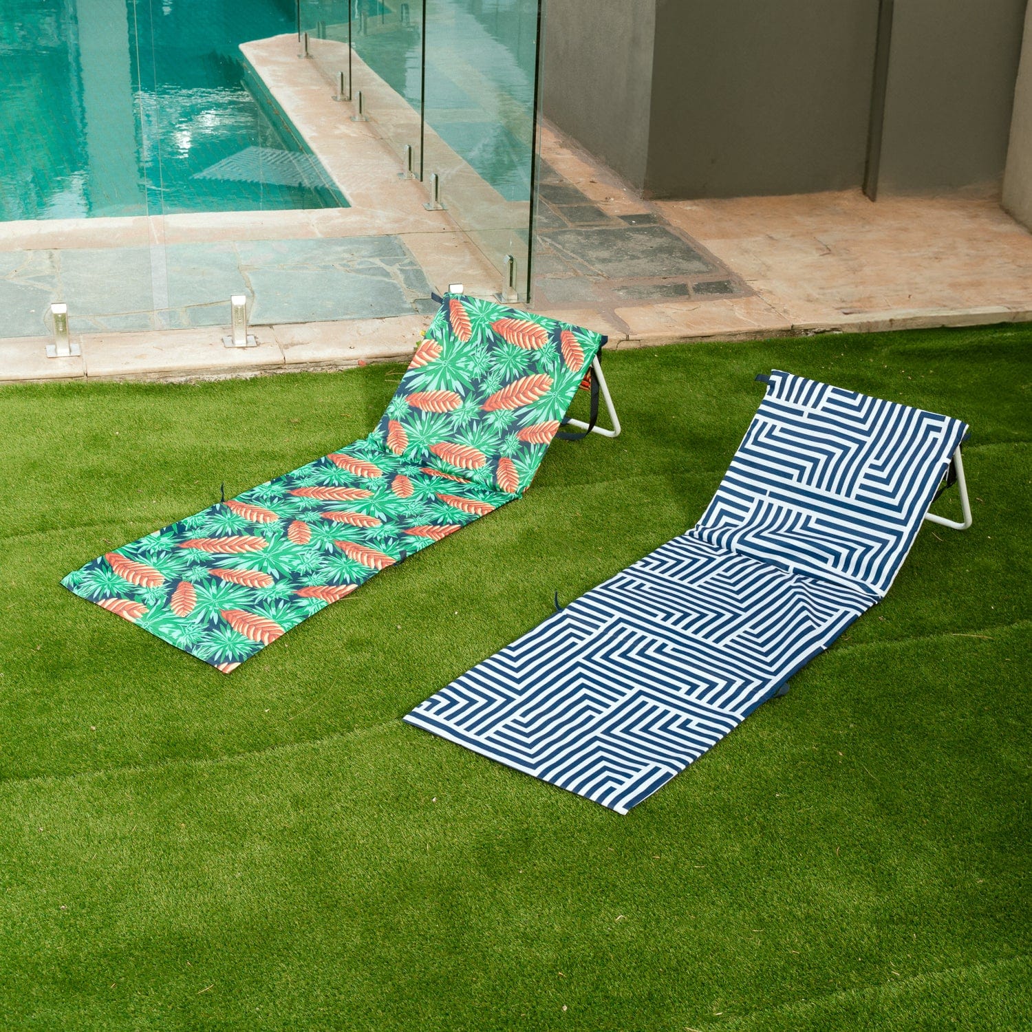 Lazy Dayz Fold Up Beach Lounger - Mossman