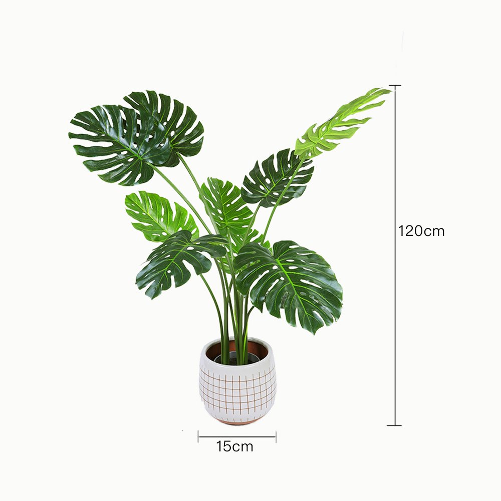 120cm Faux Artificial Home Decor Potted Monstera Plant