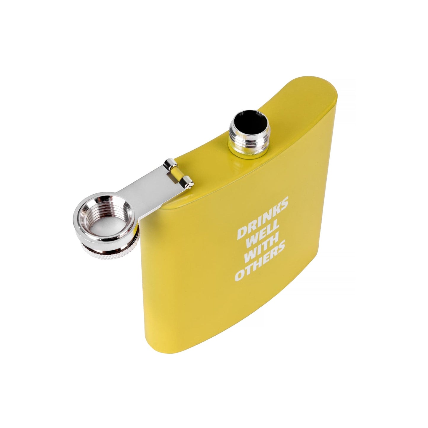 175ml Stainless Steel Hip Flask w Funny Quotes - Yellow