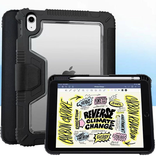 Rugged Case With Clear Back & Pen Holder for iPad (A16 2025) / iPad (10th Gen 2022) 10.9‘’