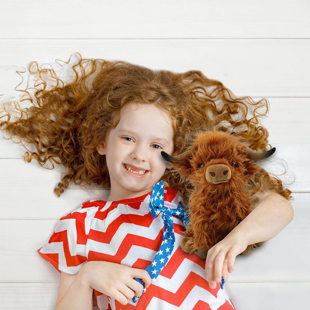 9.8INCH Simulation Highland Cow Animal Stuffed Plush Doll Toy Kids Birthday Gift
