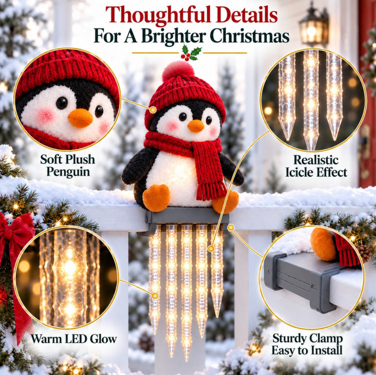 5 LED Solar Santa Icicle Light – IP65 Outdoor Christmas Fence Decoration