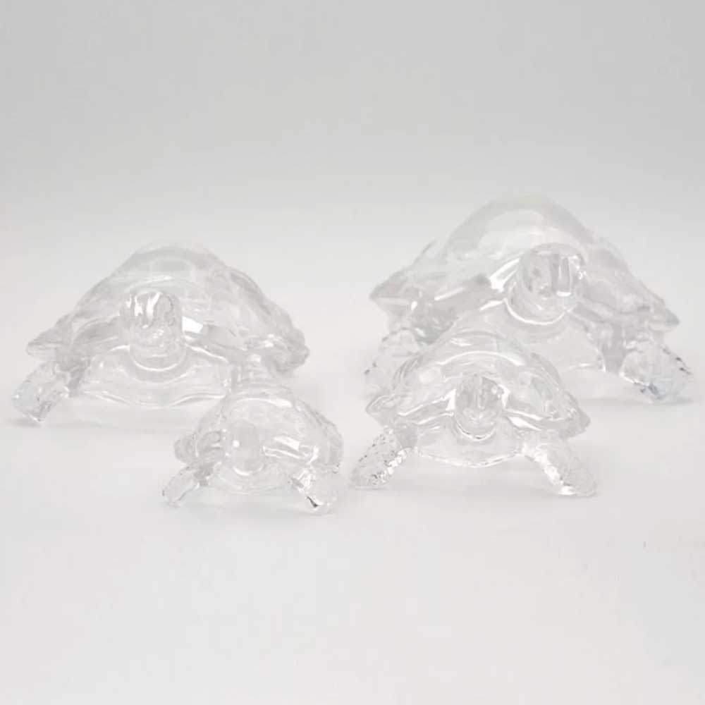 Crystal Glass Turtle Figurine – Miniature Tortoise Statue, Chinese Lucky Feng Shui
