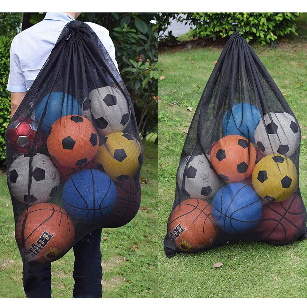 Mesh Equipment Ball Bag Football Carrying Net Sack Soccer Portable Sports Bag