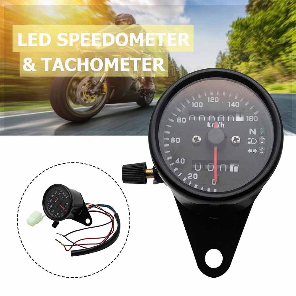 LED Digital Motorcycle Speedometer Odometer Motorbike Tachometer Gauge Universal