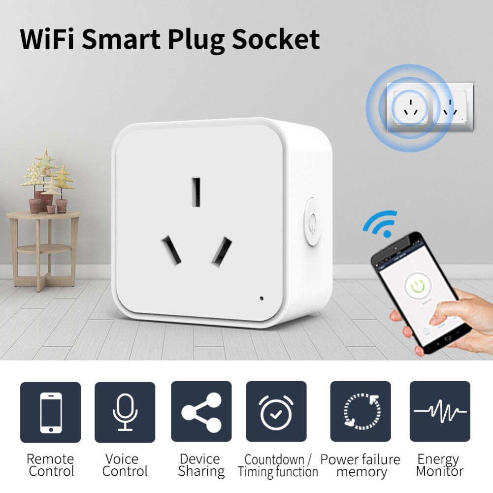 Tuya WiFi / Zigbee 16A Smart AU Socket Plug Voice Control for Alexa Google Home