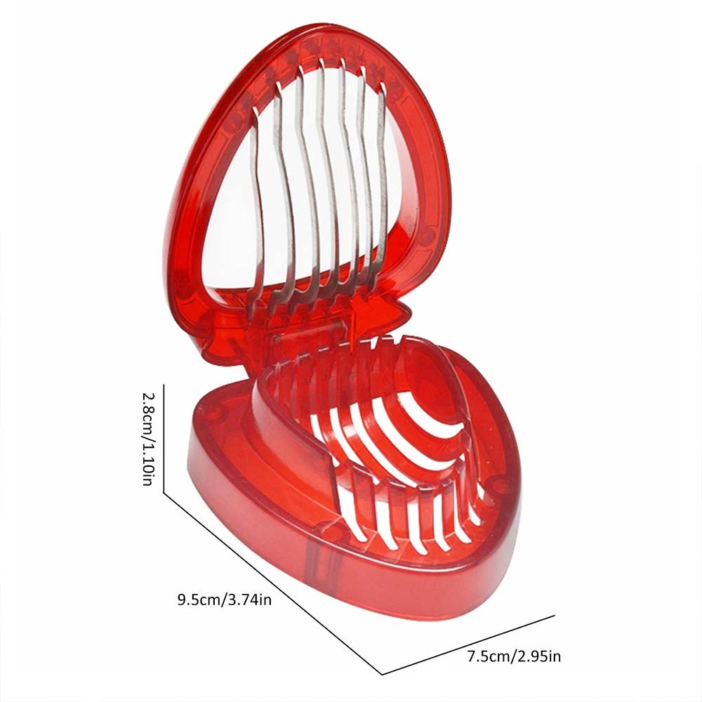 Stainless Steel Strawberry Slicer - Fruit Cutter with 7 Blades for Even Slicing