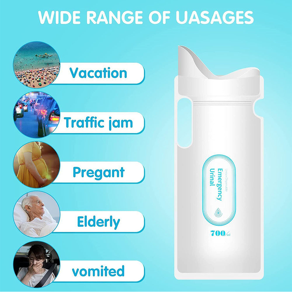 12Pcs Disposable Urine Vomit Portable Car Emergency Unisex Pee Bag Urinal Toilet