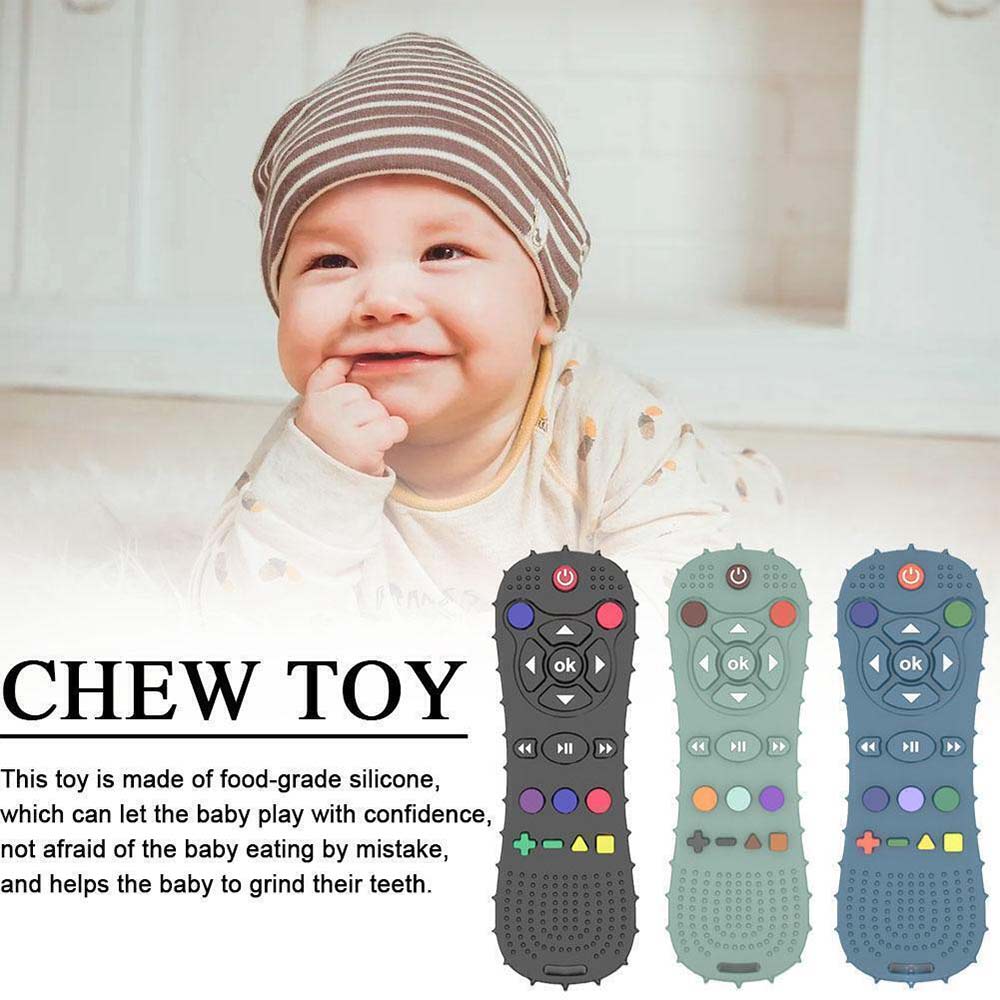 Baby Teething Toy TV Remote Control Shape Chew Toys Teether Silicone Soothe Toy