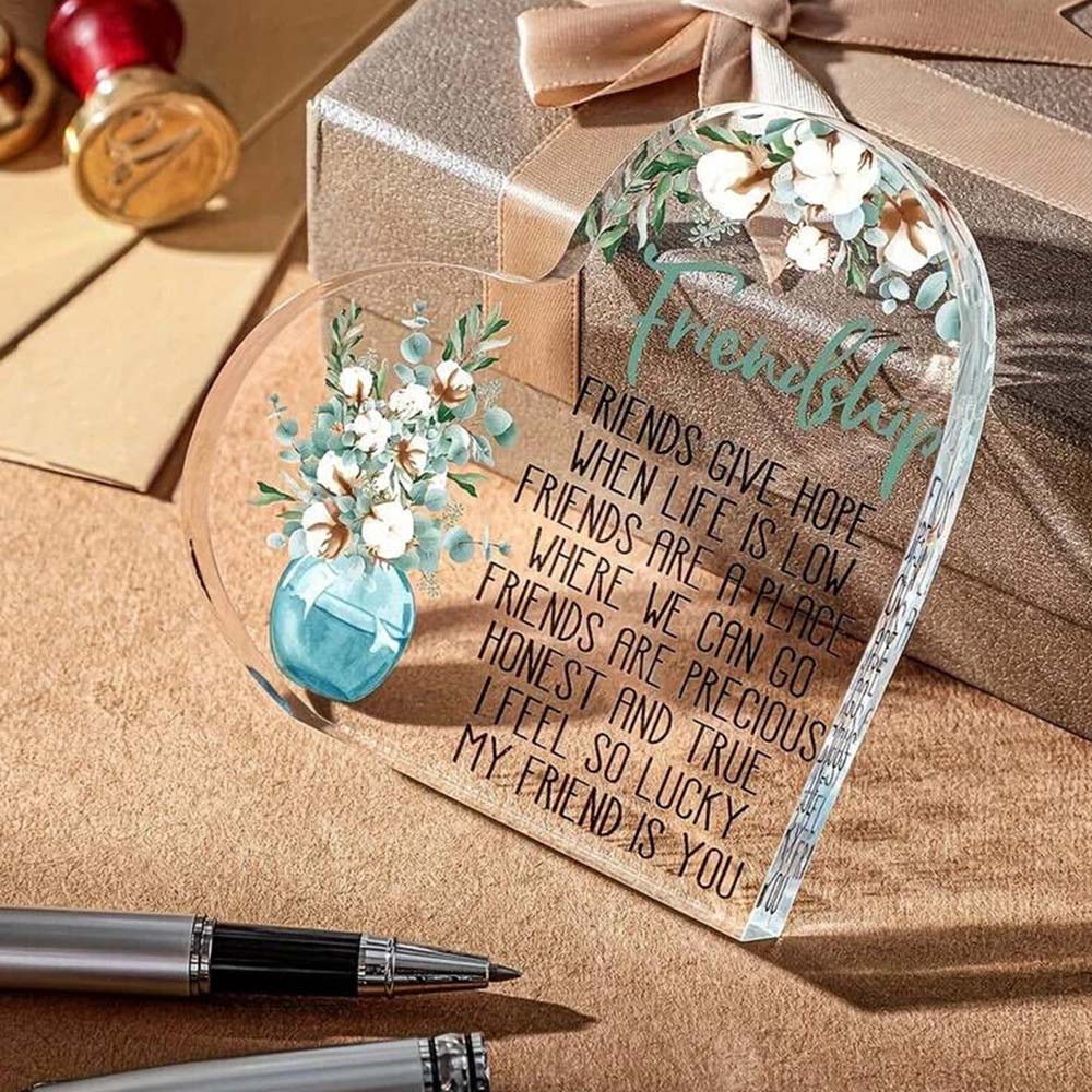 Friendship Gift Acrylic Plaque – For Best Friend, Birthday Thank You Gift for Her