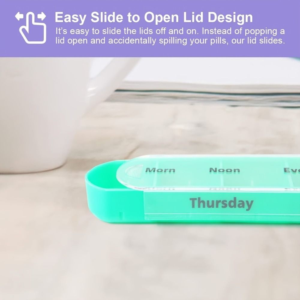 7-Day Pill Organizer – 28-Grid Weekly Medicine Tablet Sorter Case