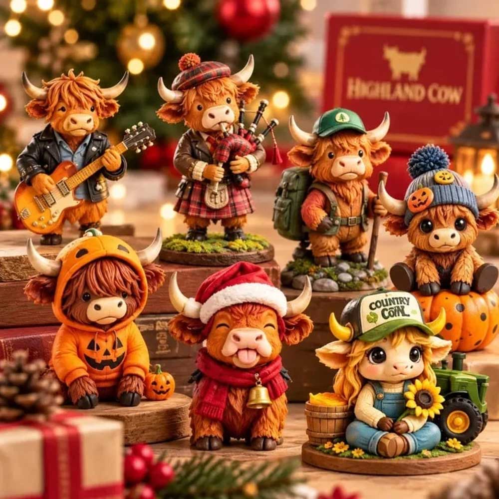 24-Day Highland Cow Advent Calendar – 3D Silicone Figures Christmas Countdown