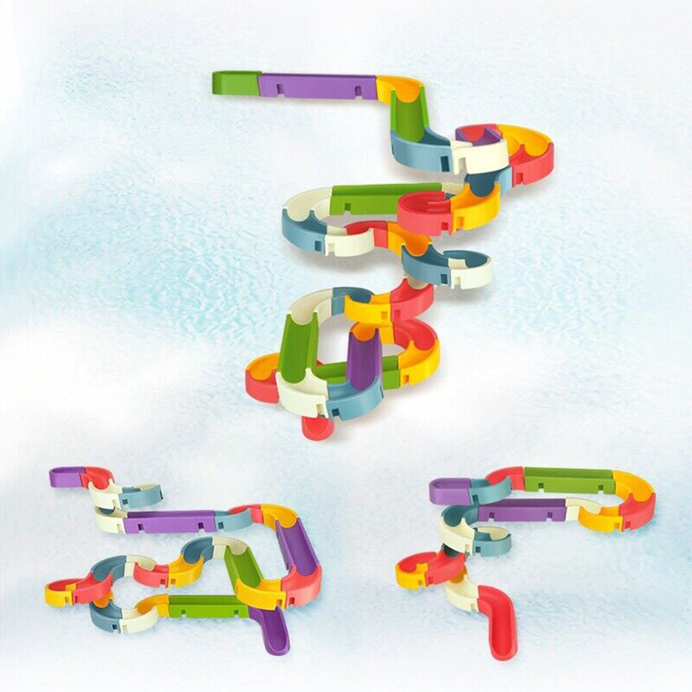 Baby Bath Toys DIY Race Run Assembling Track Bathroom Kids Stacking Cups Toy