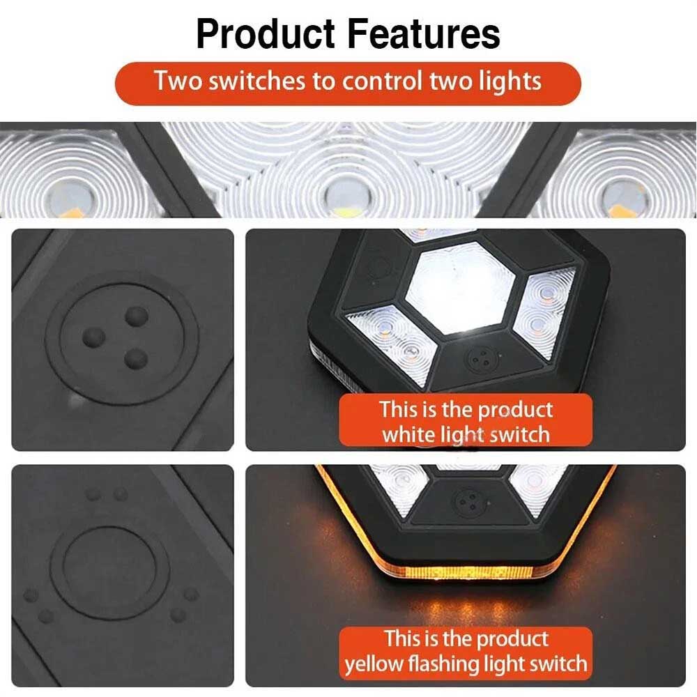 360° Rotating LED Magnetic Car Warning Light - Rechargeable Flashing Safety Beacon