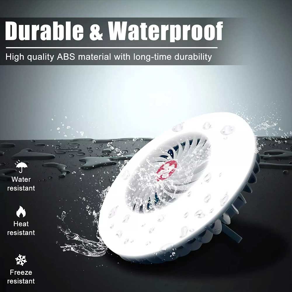 Portable Solar 1200mAh Outdoor Camping Fan LED Light Tent Lantern USB Rechargeable W/ Hook