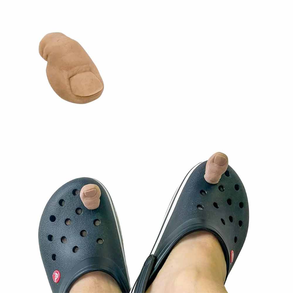 2PC 3D Funny Toe Shoe Charms Big Toe Croc Charm with Hairy DIY Unique Shoe Decor