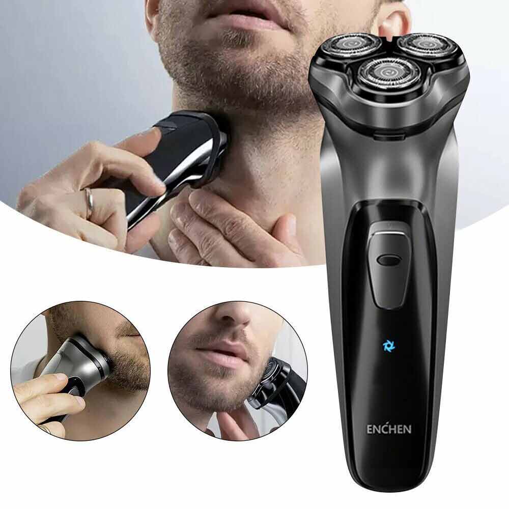Wet Dry Rotary Shaver Electric Shaver 3 Heads Cordless Men Razor USB