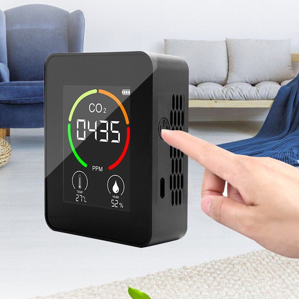 CO2 Meter Temperature Humidity Air Quality Monitor Carbon Dioxide Detector