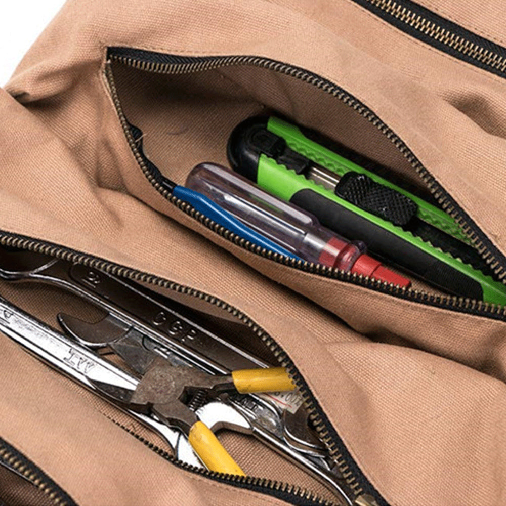 Large Car Repair Tools Home Hardware Tool Wrench Roll Up Bag Organizer Canvas