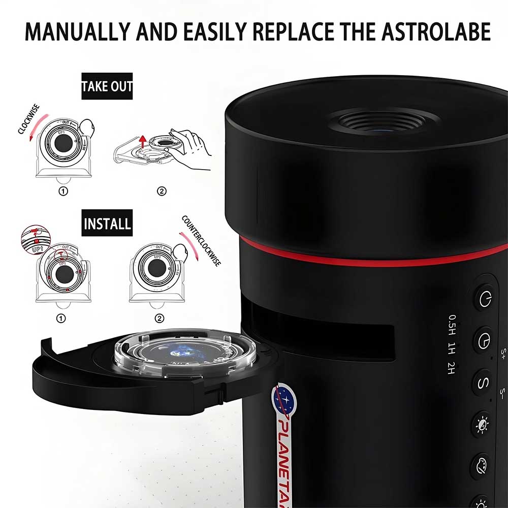 Galaxy Night Light Projector – HD Planetarium with 10 Films & Rotation Speed